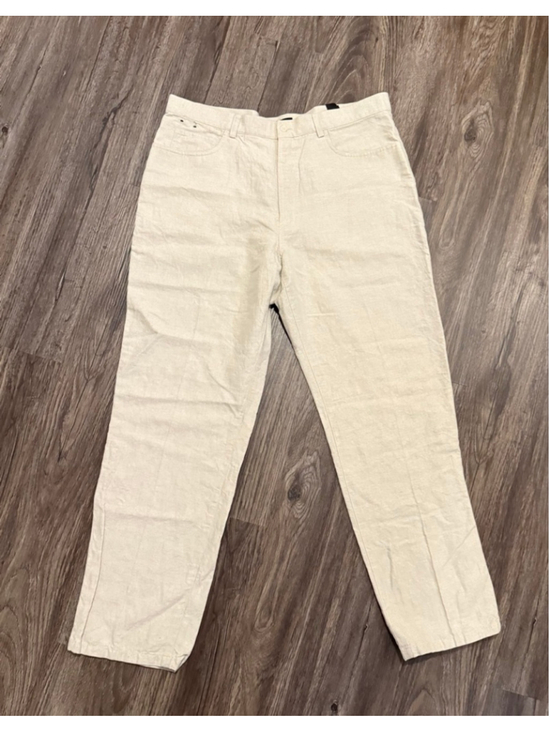 Claiborne Other - Vtg Y2K Claiborne Mens Linen Cotton Blend Pants Beige Straight Leg Sz 36x32